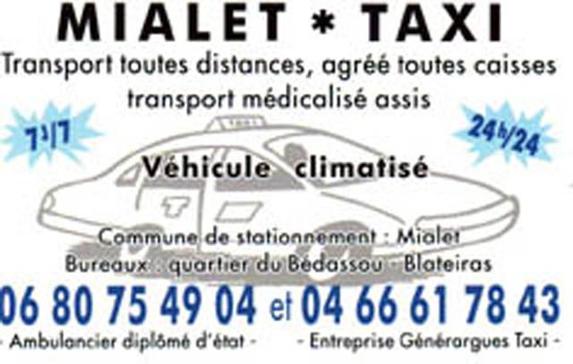 Affichette Mialet Taxi